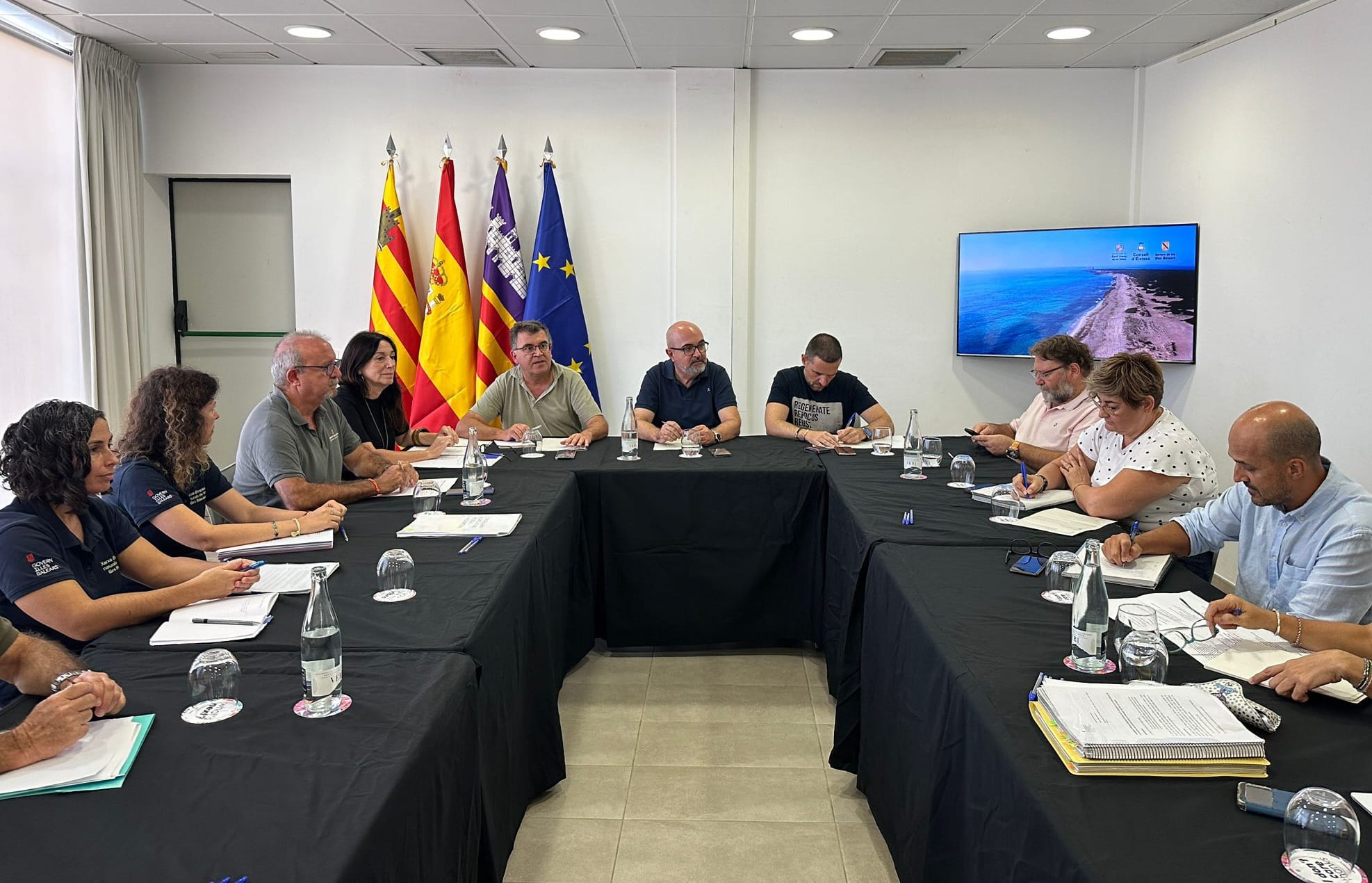 Reunió de coordinació a Eivissa entre el Govern, el Consell Insular i l'Ajuntament de Sant Josep.