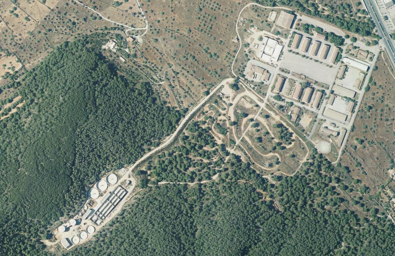 Vista aèria de la depuradora d'Eivissa