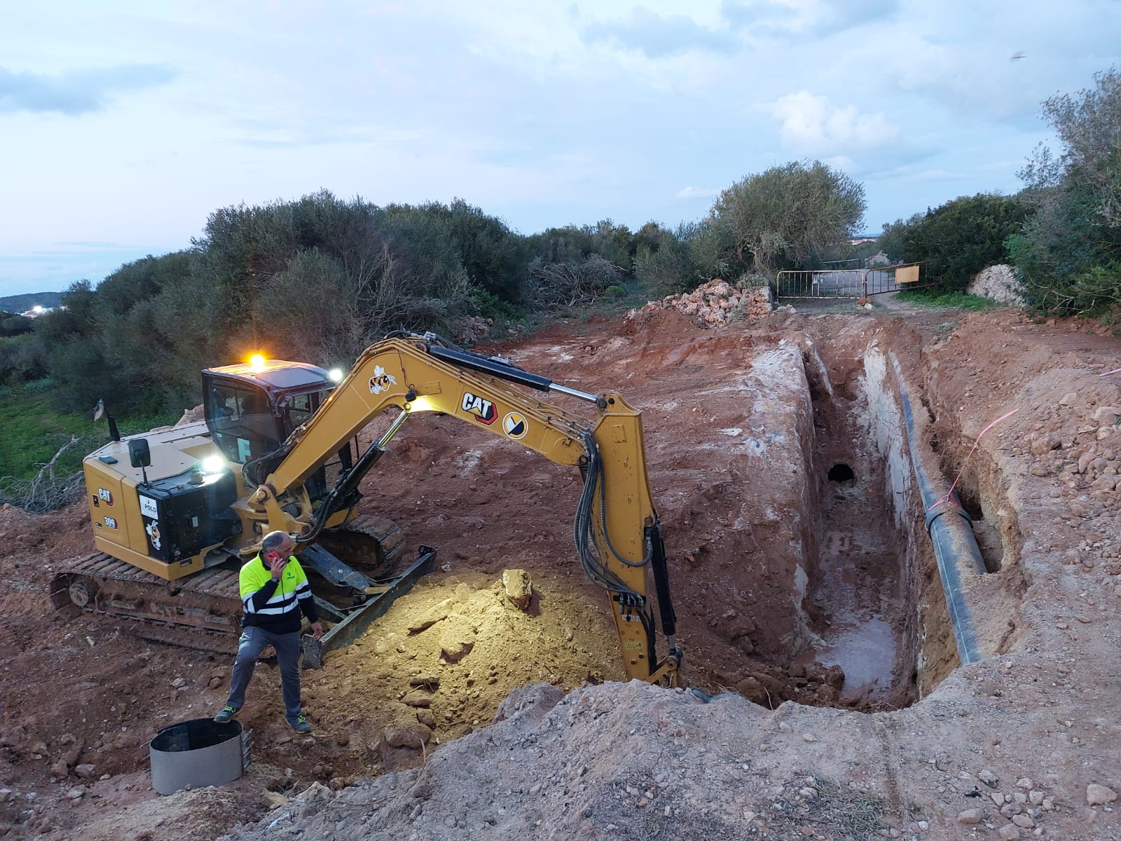 Reparación de un emisario en Menorca