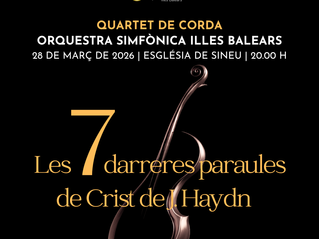 Cartell del concert de cambra del dia 28 de març, a l’Església de Sineu.
