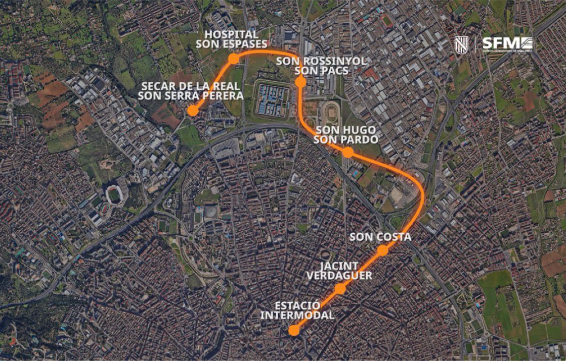 Traçat proposat per a la futura línia de metro