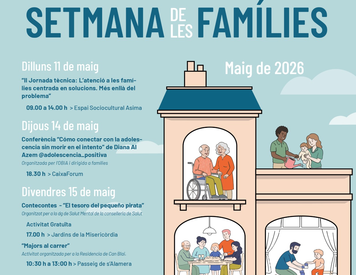 Cartell informatiu de la 'Setmana de les Famílies'