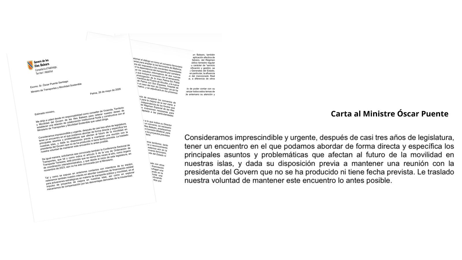 Captura de pantalla de la carta enviada. 