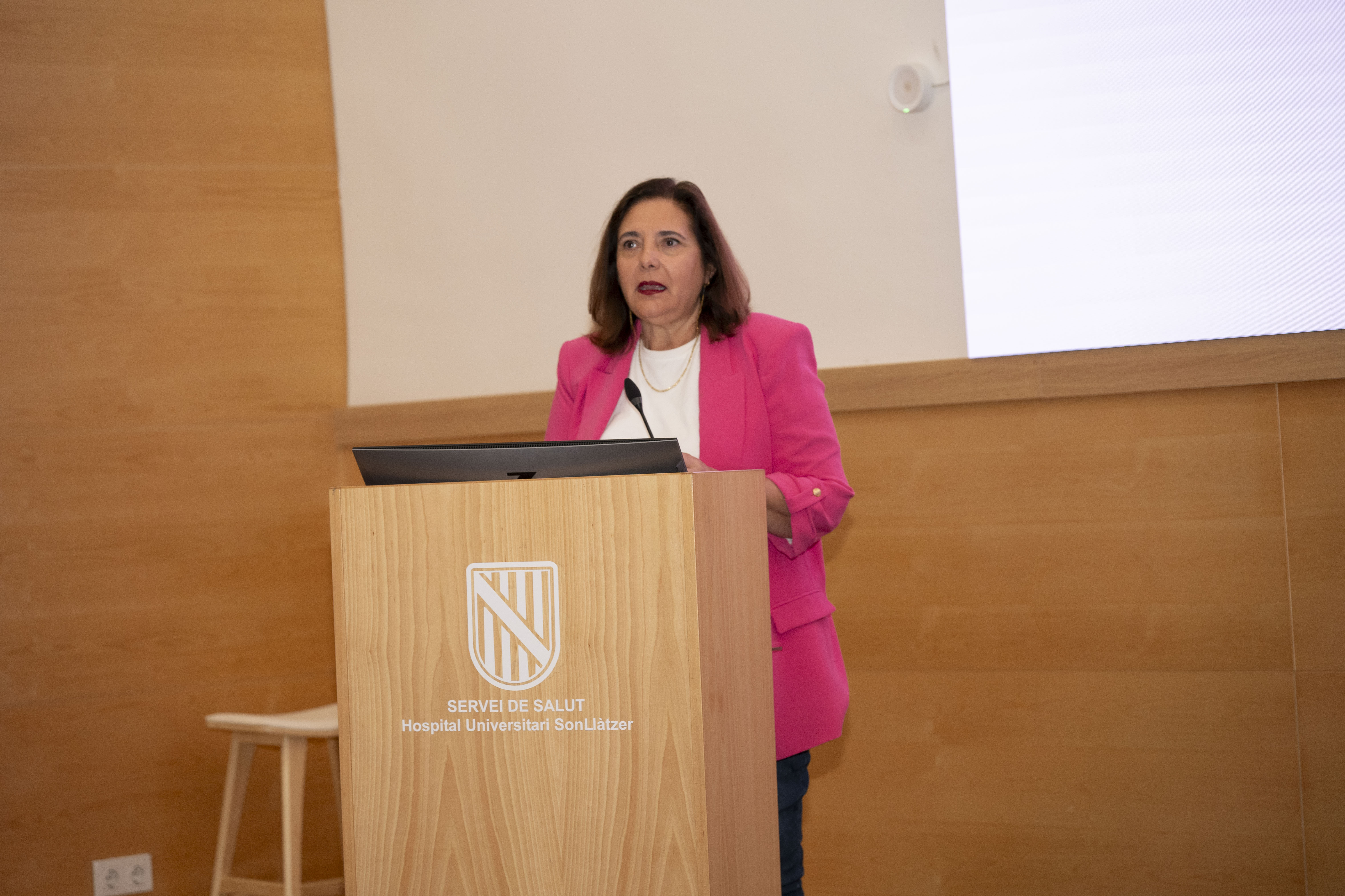 La consellera de Salut, Manuela García, durant la presentació. 