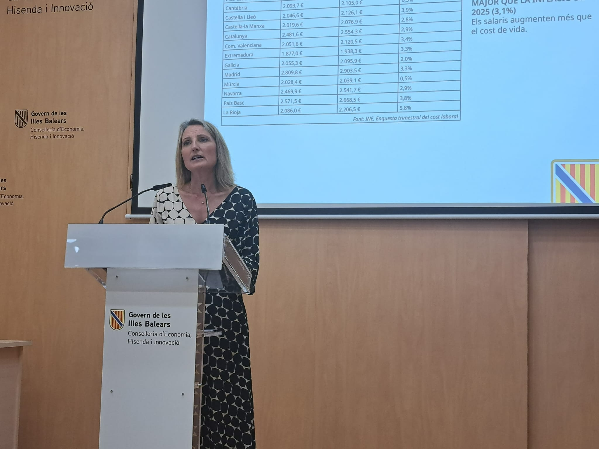 La consellera de Treball, Funció Pública i Diàleg Social, Catalina Cabrer