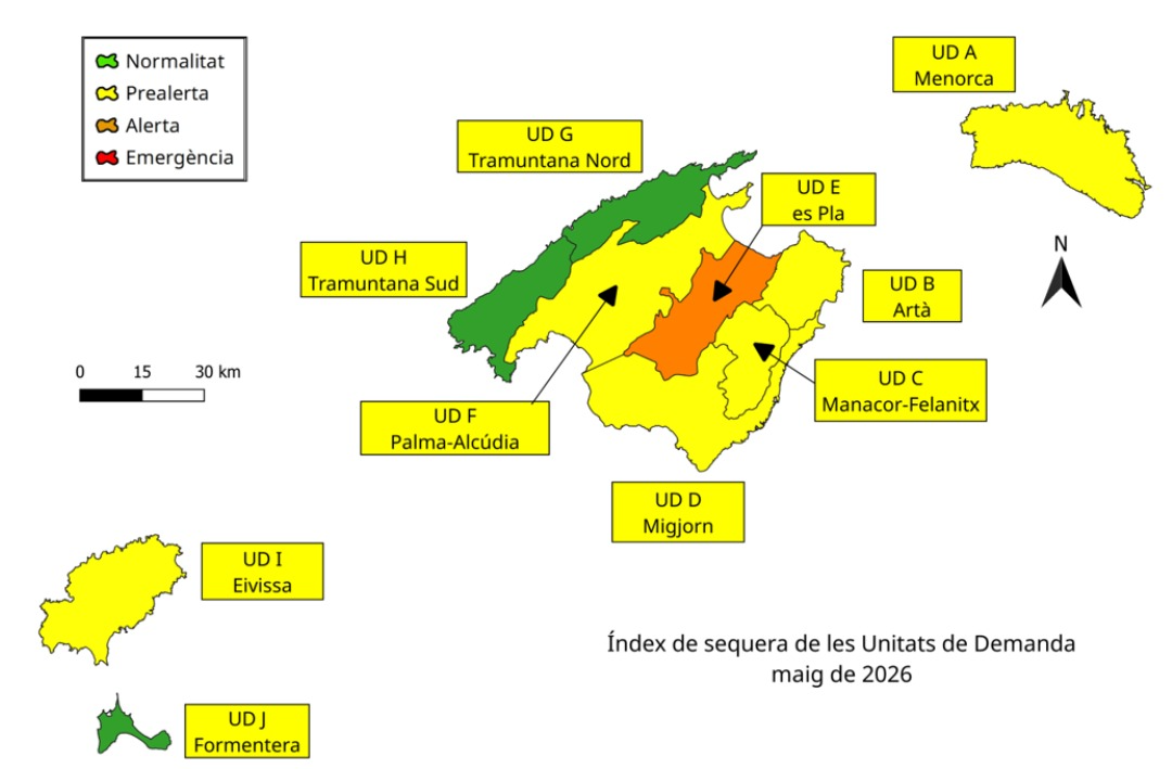 Reserves hídriques mes maig 2026