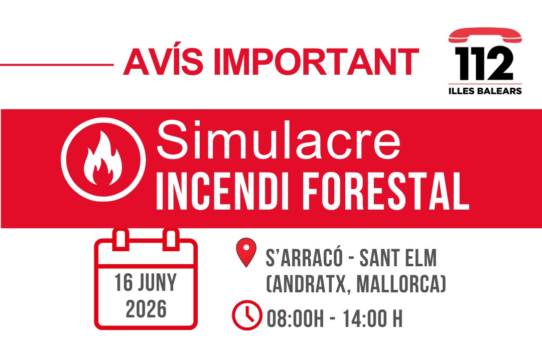 Cartell del simulacre d'incendi forestal