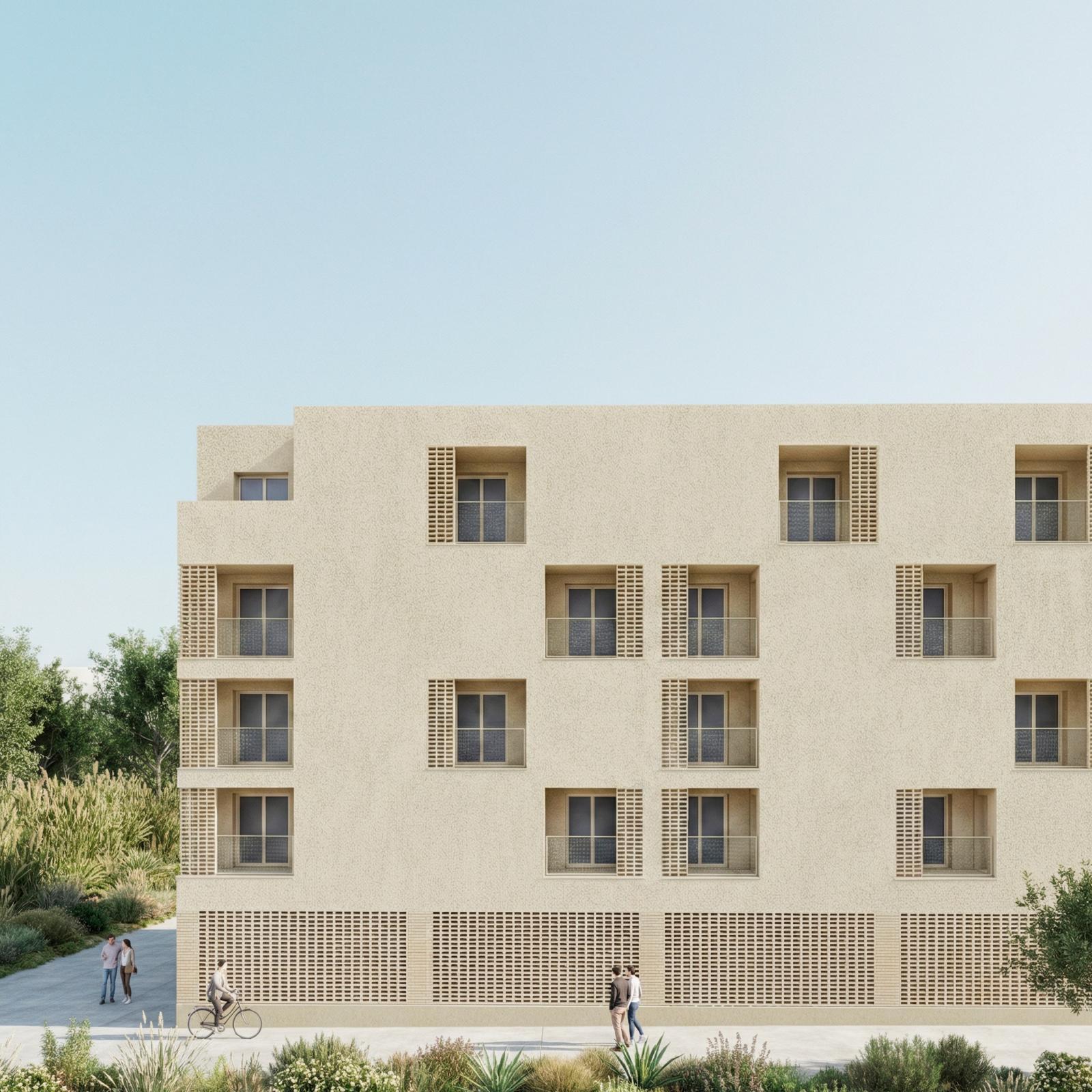 Imatge del projecte de la futura promoció d'habitatge públic a Marratxí. 
