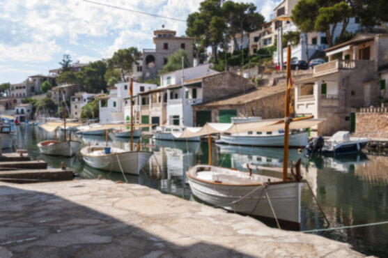 Llaüts amarrats a petit port