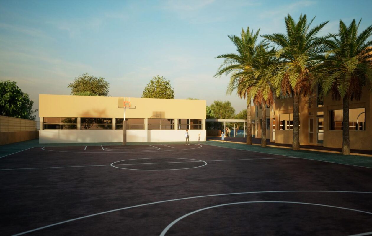 Imatge renderitzada del futur gimnàs del CEIP Can Misses