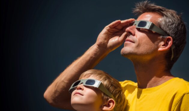 Infant i adult amb ulleres de protecció