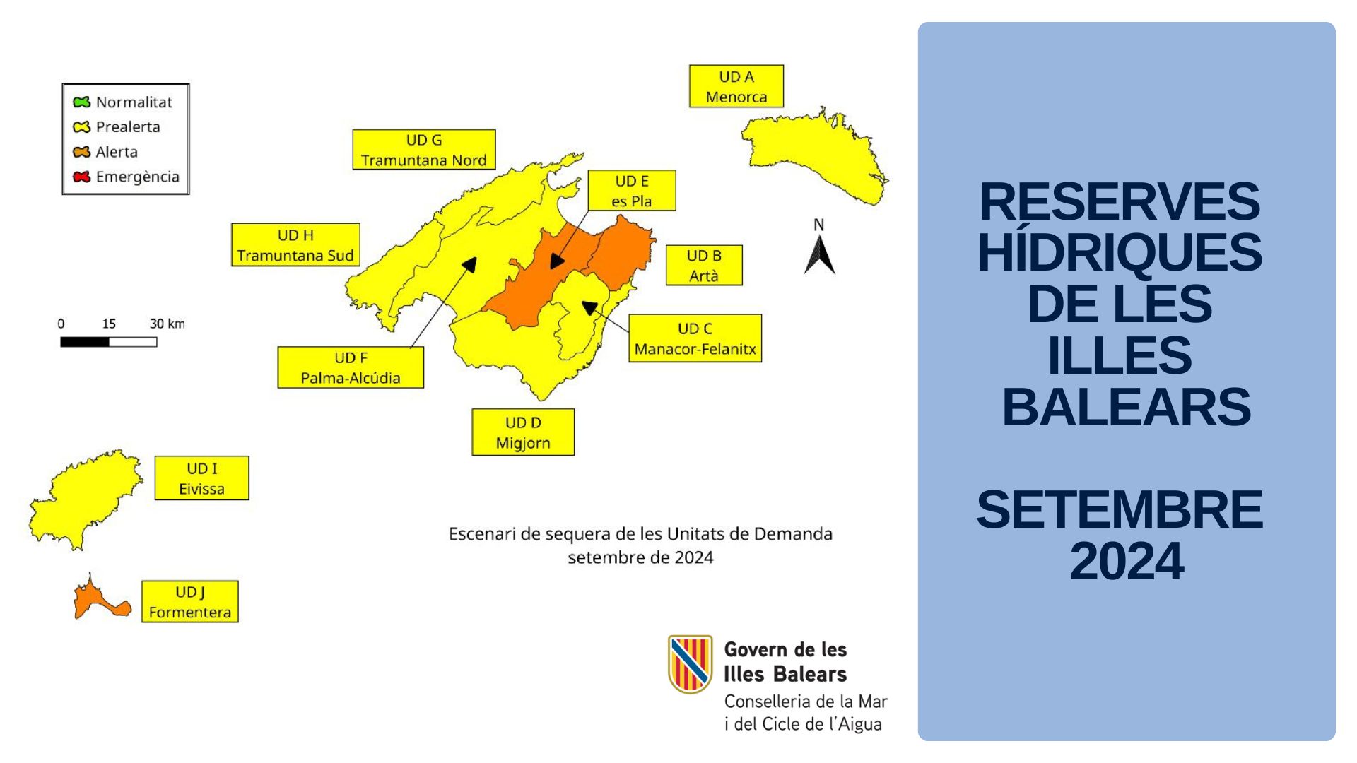 Reserves hídriques de les Illes Balears Setembre 2024